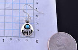 Silver & Turquoise Strong Bear Claw Navajo Earrings by Leta Parker 2B18G
