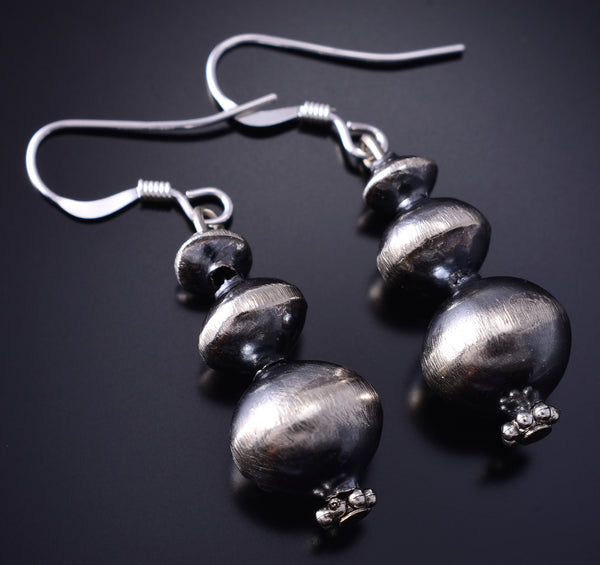 Silver Navajo Pearls Stacked Earrings by Treva Jim 5G18D