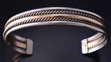 Vintage Silver & Gold-filled Navajo Handmade Rope Style Bracelet 5K17Q