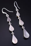Silver & Fire Opal Navajo Inlay Duster Earrings by James Manygoats 5G22J