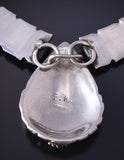Vintage 19" Silver Feathers & Flowers Navajo Necklace by Anna Begay 5E06R