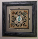 Navajo Sandpainting by Marlene Doby - Sun and 4 sacred plants - 5J08H