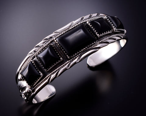 5 rectangle-shaped Black Onyx Stone Bracelet by Davey Morgan 4D11D