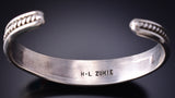 Vintage Silver & Turquoise Multistone Zuni Inlay Bracelet by H & L Zunie 6E14S
