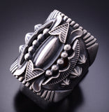 Size 9-1/2 Silver Navajo Handmade Ring by Derrick Gordon 4A04W