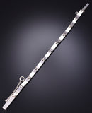 Silver & Tiger Eye Multistone Navajo Inlay Link Bracelet by Bessie Johnson 6H25D
