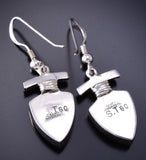 Vintage Silver & Sugilite w/ Opal Navajo Inlay Earrings by Sheila Tso 6E14Z