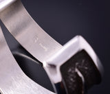 Silver Navajo Tufacast Open Face Bracelet by Anthony Bowman 4F23R