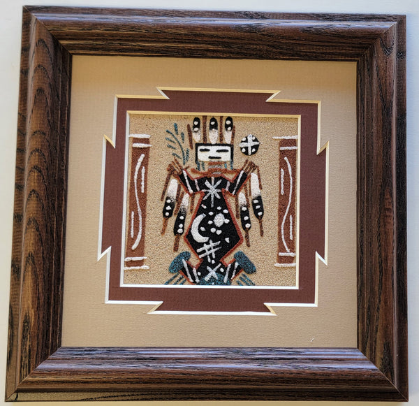 Navajo Sand Painting by Marlene Doby 7x7 - 4D10G