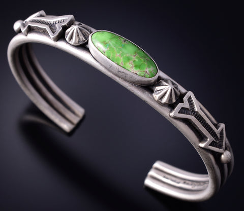 Silver & Carico Lake Turquoise Arrow Protection Bracelet by Erick Begay 5H03Y