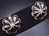 Silver Navajo Handmade Concho Post Earrings by Ravis Henry 6H06F