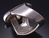 Vintage Silver & Lapis Navajo Handmade Adjustable Ring by Allison Lee 5B19L