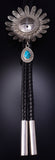 Silver & Turquoise Navajo Handmade Sunface Kachina Bolo Tie Wilford Begay 5J29O