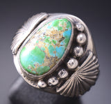 Size 10-1/4 Navajo Sonoran Gold Turquoise Men's ring by Sharon McCarthy 6K22K