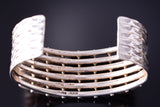 Silver & Coral Zuni Handmade Bracelet by Murray Hannaweeka 4F23Q