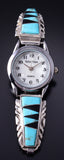 Silver & Turquoise w/ Jet Navajo Inlay Watchband (w/ watch) 5G28F