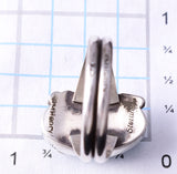 Size 9 Silver & Turquoise Navajo Handmade Ring by Ravis Henry 5L10F