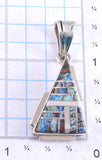 Vintage Silver Rainbow Calsilica Inlay Pendant by M. Hildreth 5L26X