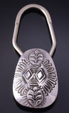 Silver Navajo Handstamped Key Ring 5B14L