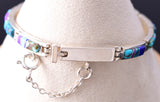 Silver & Turquoise Multistone Navajo Inlay Link Bracelet Evangeline David 6H31G