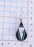 Silver & Turquoise Multistone Zuni Inlay Earrings by Florenda Lonase 5L21K
