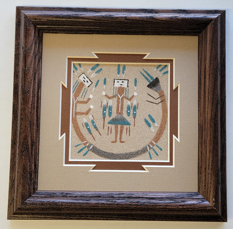 Navajo Sand Painting by Johnny Benally 7x7 - 4D10R