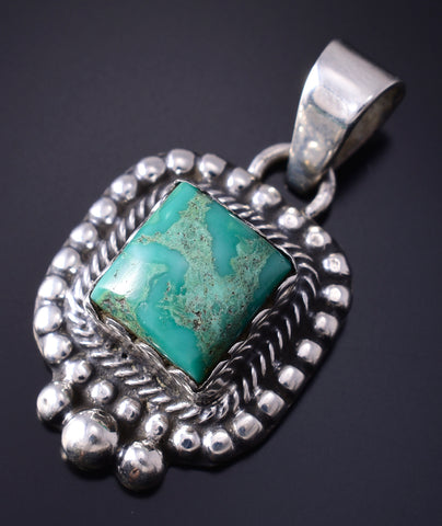 Silver & Turquoise Navajo Handmade Pendant 5G22Y