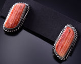 Silver & Spiny Oyster Shell Navajo Handmade Post Earrings by Trish Largo 6F17Y
