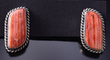 Silver & Spiny Oyster Shell Navajo Handmade Post Earrings by Trish Largo 6F17Y