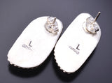 Silver & Spiny Oyster Shell Navajo Handmade Post Earrings by Trish Largo 6F17Y