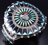 Vintage Silver Multistone Zuni Inlay Sunface Bracelet Ben & Shirley Tzuni 6E14R