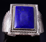 Vintage Silver & Lapis Navajo Handmade Bracelet Stamped D 5H25A