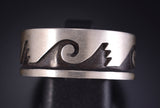 Size 11-3/4 Silver Navajo Handmade Flowing River MENS Ring by Lester Gene 5L05Z