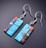 Turquoise Multistone Santo Domingo Medium Earrings by Mary Louise Tafoya 3G07T