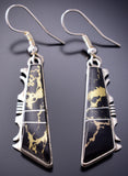 Black Pyrite - Gold and Black - Navajo inlay Earrings by Steve Francisco - 6K02O