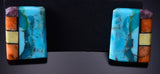 Santo Domingo Pueblo (Kewa) Turquoise Multistone Post Earrings Mary Tafoya 6D22A