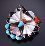 Silver & Turquoise Zuni Inlay T-Bird Pendant / Brooch by Sherry Nastacio 5B06Y