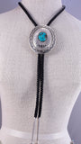 Shadow Box Kingman Turquoise Bolo Tie by Wilbert Muskett 5L11B