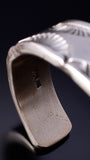 Silver Navajo Handmade Sunrise Men's Bracelet by Nora Tahe 5L20D