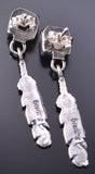 Silver & Turquoise Navajo Eagle Feather Earrings by Letricia Largo 6D09D