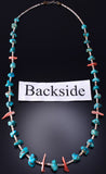 Vintage 28" Turquoise & Spiny Oyster Shell Navajo Necklace 6H06T