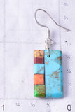 Santo Domingo Pueblo (Kewa) Turquoise Multistone Earrings by Mary Tafoya 6D22J