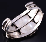 Vintage Silver & Turquoise Navajo Handmade Bracelet 5L10T