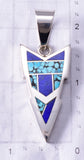 Vintage Silver & Turquoise Lapis Navajo Inlay Arrowhead Pendant Ray Tracey 6D28G