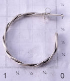Silver Twisted Rope Navajo Hoop Earrings by Elaine Tahe 4J30E