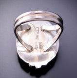 Size 9-1/2 Classic Navajo Design Kingman Turquoise Ring by Julia Etsitty 3E10X