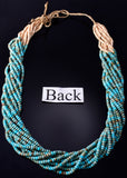 10-Strand Santo Domingo Pueblo (Kewa) Turquoise Necklace - Ella Mae Garcia 5G28B