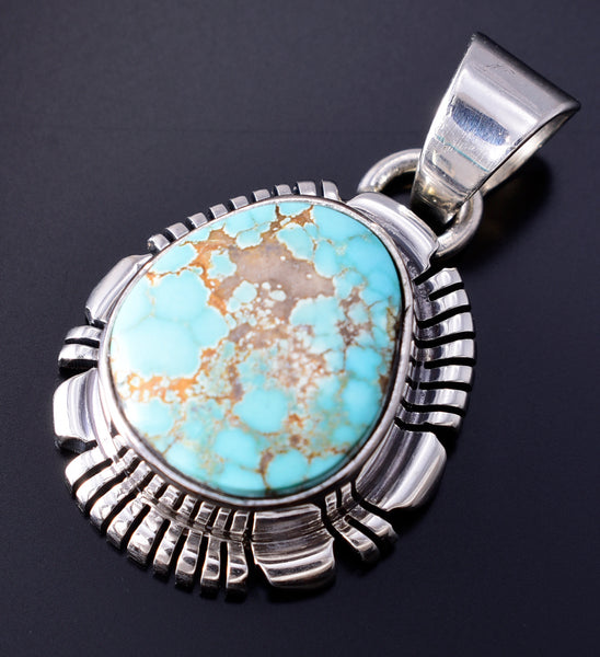 Silver & Dry Creek Turquoise Navajo Pendant by Allen Lee 5L17R