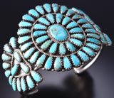 Tradional Vintage Pettypoint Turquoise Bracelet by Larry Moses Begay 6K28B