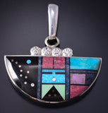 Silver Multistone Navajo Inlay Yei Bi Chei Pendant by Jimmy Harrison 5G12P